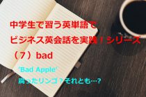 【ビジネス英会話Tips32 中学で習う英単語シリーズ（7）～Bad Appleとは～】